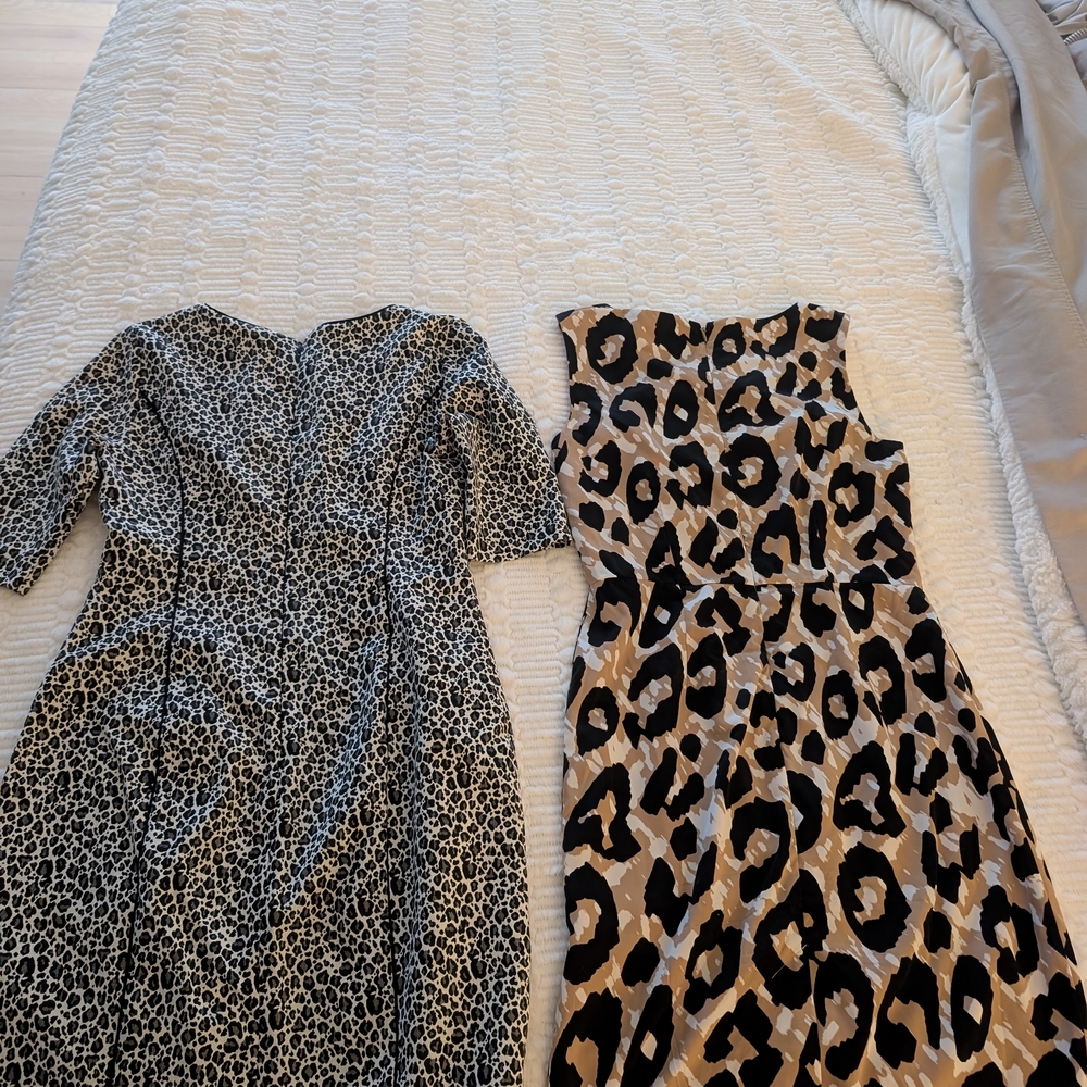 Banana Republic Black and White Long Sleeve Dress